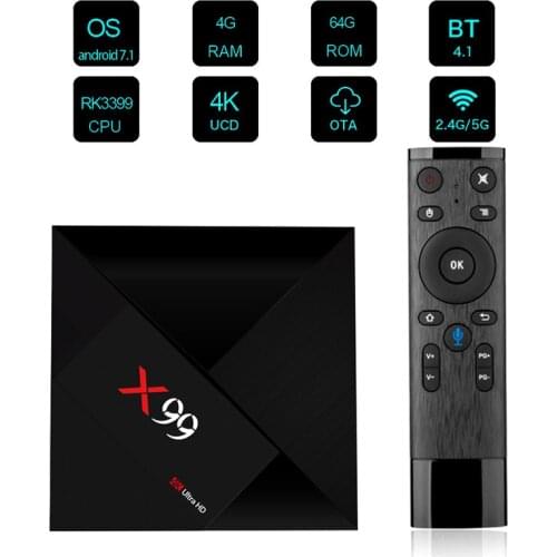 Network set-top box Android 7.1 network player X99 TV BOX RK3399 with Type-C TV box 4+64