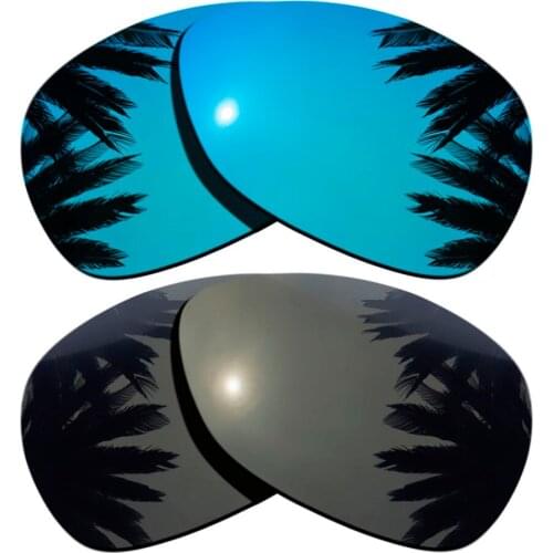 Blue Mirrored Coating+Black) 2-Pairs Polarized Replacement Lenses for Crosshair 2012 100% UVA & UVB Protection