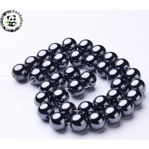 4mm 6mm 8mm 10mm 12mm Synthetic Non-magnetic Hematite Stone Beads for Jewelry Making Round Loose Beads Fit DIY Bracelets