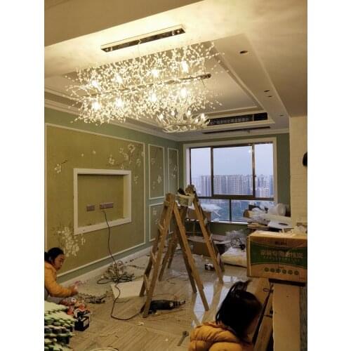 Led Italian Luxury Crystal Pendant Lights Model Room After The Modern Simple Nordic Bedroom Restaurant Crystal Lamp Bed