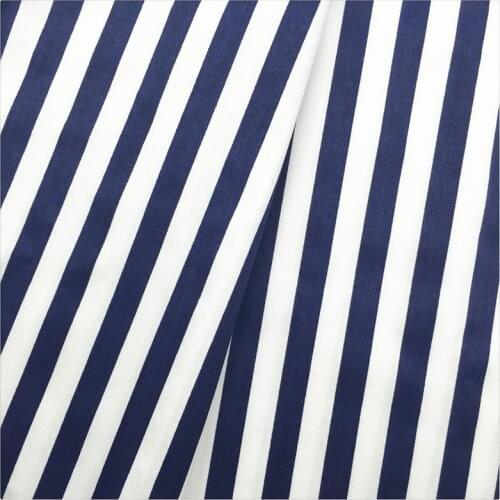 Dark Blue Stripe Print Twill Cotton Fabric Patchwork For Sewing Quilt Scrapbooking Tissue Needlework Material Curtain Cloth