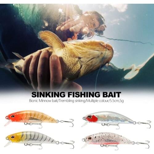 50mm 5g 3D Eyes Sinking Minnow Fishing Lure Swimbait Wobbler Hard Artficial Bait Bass Treble Hook Tackle
