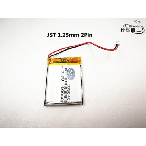 10pcs JST 1.25mm customized Good Qulity 3.7V,600mAH,503040 Polymer lithium ion / Li-ion battery for TOY,POWER BANK,GPS,mp3,mp4
