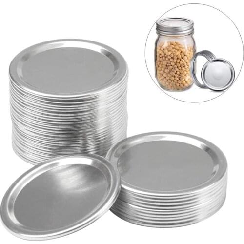 10Pcs Canning Lids Mason Jar Lids/Bands Regular Mouth Stainless Steel Lids for Mason Jar Splits-type Lids Leakproof C1