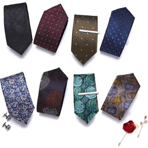 100 Styles Silk Mens Ties Stripe Flower Floral 7.5 cm Jacquard Necktie Accessories Daily Wear Cravat Wedding Party Gift for Man