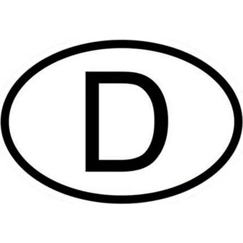 Car Sticker D Germany Country Code Oval Decal Fashion PVC Body Window Decoration Motorcycle Cars Accessories Waterproof Decals