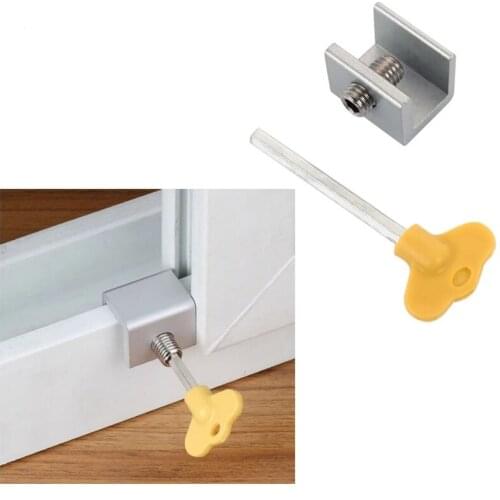Locking Steel Doors and Windows Track Restrictor Aluminum Door Safe Sliding Window Catch Children Security Sash Lock