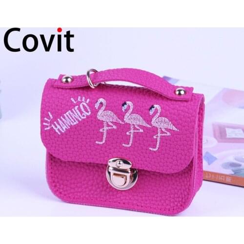 Mini bag keychain new flamingos zero leather wallet key ring purse woman car key chain small purse child student 11*9*3cm