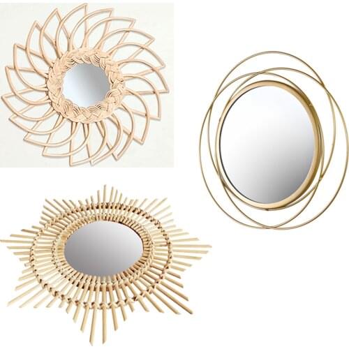 Decorative Wall Mirror Golden Butterfly Frame Hanging Wall Mounted Mirror Bathroom Makeup Mirror For Home Office Ornament