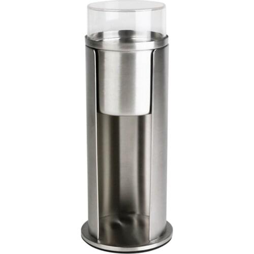 Cotton Swab Organizer Stainless Steel Round Make up Remover Cotton Pad Dispenser Double Layer Container