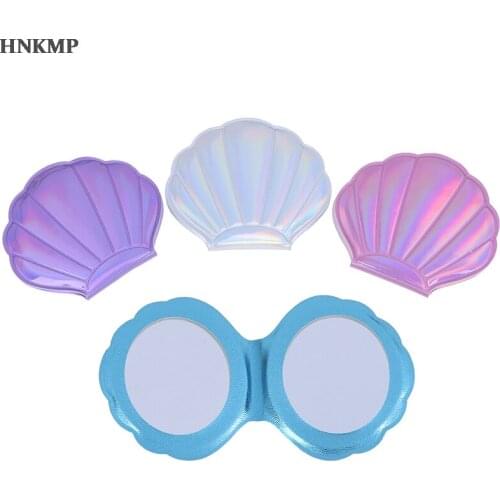 CX57 Girls 2-Face Pocket Cosmetics Mirror Shell PU Leather 1:2 Magnifier Make Up Mirrors Portable Makeup Mirror