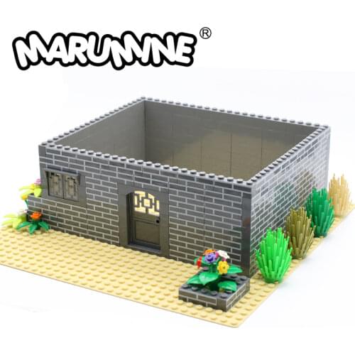 Marumine MOC City Bricks 100PCS 1x4 Dots Houses Wall Building Blocks Cube Parts Compatible with 15533 Construction Accessories