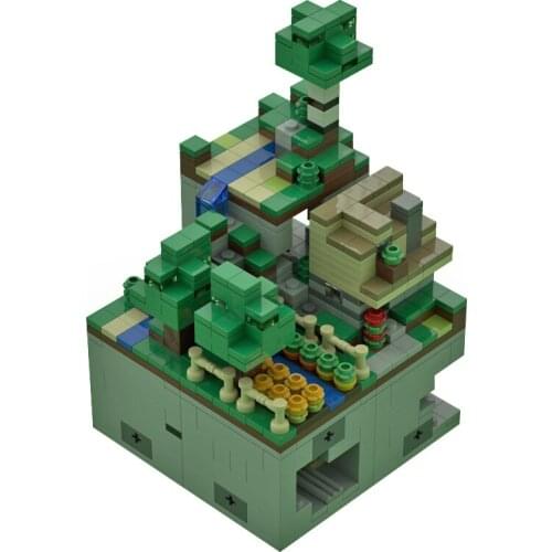MOC 1:125 Adventure Game Bricks Micro Our World Creative Game Player Wooded Hills Building Blocks Model DIY Children Toys Gifts