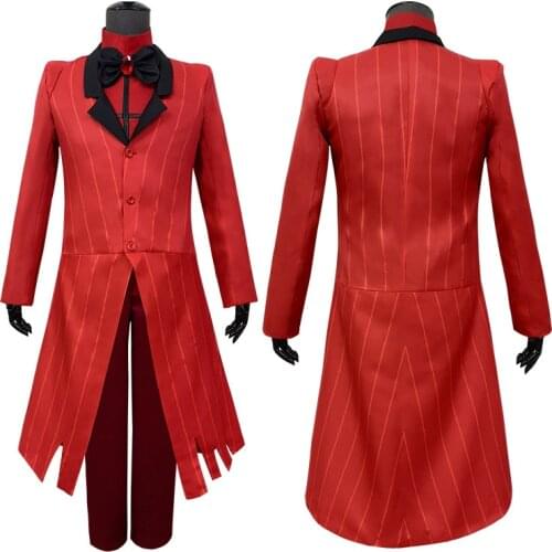Hazbin Cosplay Hotel ALASTOR Uniform Cosplay Costume Men Women Halloween Costume Full Set (Jacket+Pants+Shirt+Tie+Gloves)