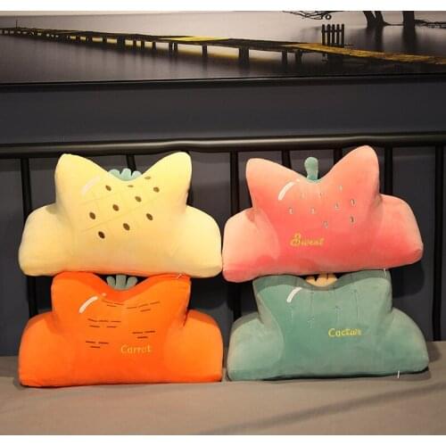Creative Strawberry Cactus Carrot Pineapple Office Nap Pillow New Style Removable And Washable Fruit Nap Pillow Elastic Soft