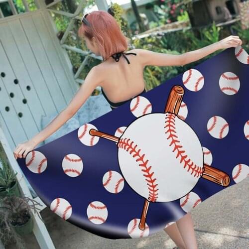 Summer Baseball Large Beach Towel Microfiber Bath Towels Swimming Outdoor Gym Traveling Towel Toalla Playa Serviette De Plage