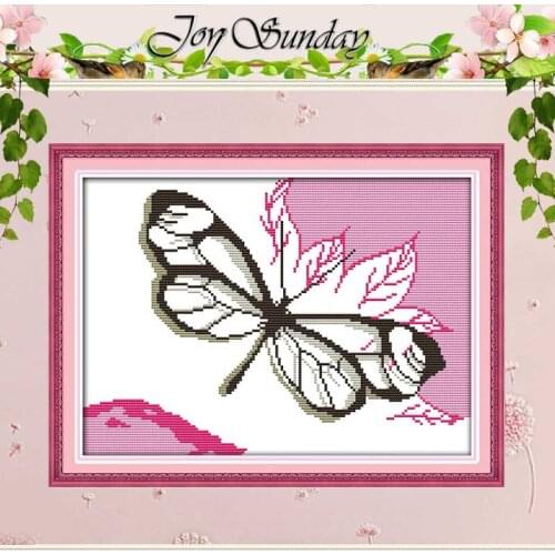 A Butterfly and Flowers Painting Counted Cross Stitch 11 14CT animal Cross-Stitch Kit Handmade Home Decor Embroidery Needlework