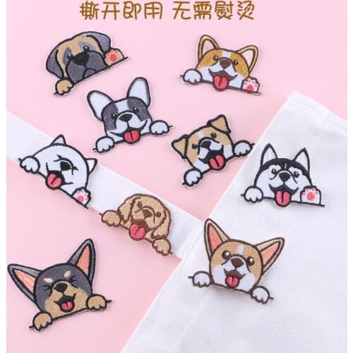 New Dog Embroidery Patches for Clothing stick-on Patches Applique Embroidery Iron-on Patch for Clothes Stickers for Clothes DIY