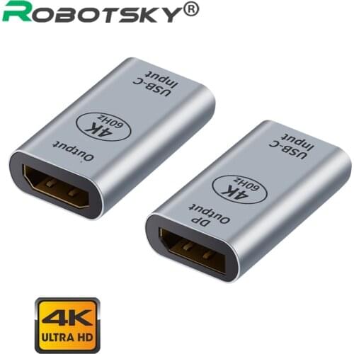 Type C To HDMI-Compatible/DP/Mini DP Converter Female To Female USB C HD Video Converter For Macbook Pro 4K Display Port Adapter