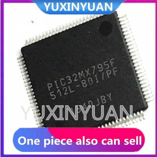 PIC32MX795F512L-80I/PF PIC32MX795F512L PIC32MX795F512 QFP100 integrated circuit IC Single chip MCU 32BIT 512KB FLASH 1pcs/lot