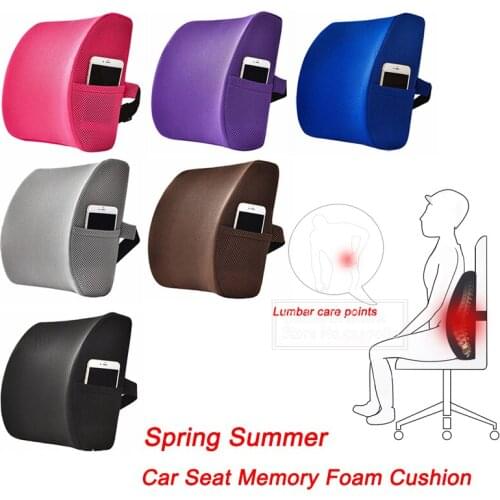 Summer Car Seat Cushion Mesh Upgrades Waist Support Memory Foam Spring Lumbar Pillow Home Office Back Cushion Side w/ Bag