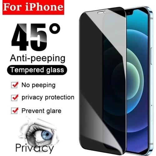 Full Cover Anti Spy Tempered Glass For iPhone 11 12 Pro XS Max Screen Protector iPhone 12 Mini X XR 6 6S 7 8 Plus Privacy Glass