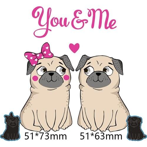 Cutting Dies Dog Loves Metal and Stamps Stencil for DIY Scrapbooking Photo Album Embossing Paper Card