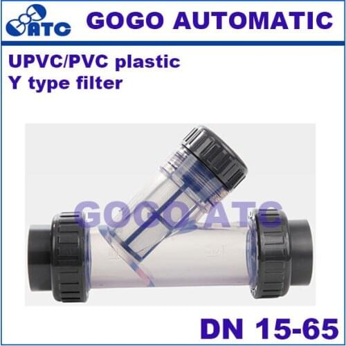 UPVC PVC filter DN 15-65 mm PVCY Flange Transparent Plastic filter Environmental protection Acid and alkali resistance