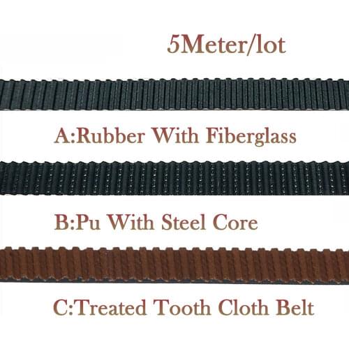 5M 2GT Open Timing Belt 6mm PU With Steel Core Rubber Fiberglass Timing Belt GT2 6mm Belt Black Color For Ender 3 Sapphire Pro
