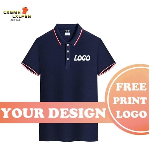 Both men and women can wear 12 colors 2021 new lapel shirt POLO shirt custom LOGO printing DIY brand text