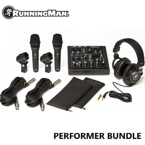 Runningman Performer Bundle 6-Channel Effects Mixer & Microphone Headphone Recording Kit For Vocalist Karaoke Solo Artist Stage