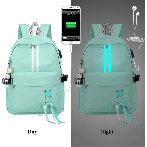Anti Theft Reflective Waterproof Women Backpack Usb Charge School Bags For Girls Travel Laptop Laptop Backpack mochila escolar
