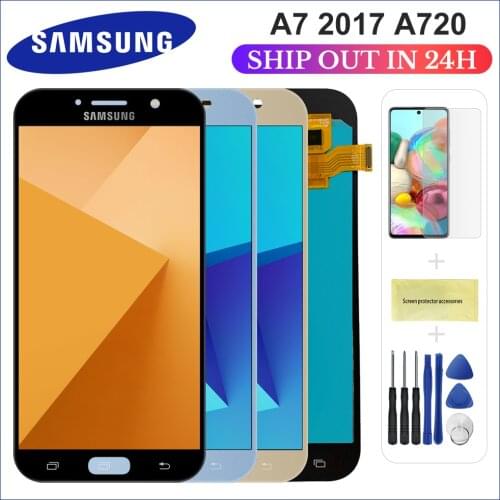 5.7'' Super AMOLED Display For Samsung Galaxy A7 2017 A720 A720F A720M LCDs Touch Screen Digitizer Assembly LCD Replacement