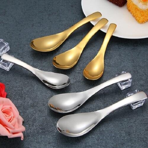 Stainless Steel Soup Chopsticks/Spoon/Fork Home Kitchen Large Capacity Silver Mirror Polished Flatware for Soup Rice Tableware