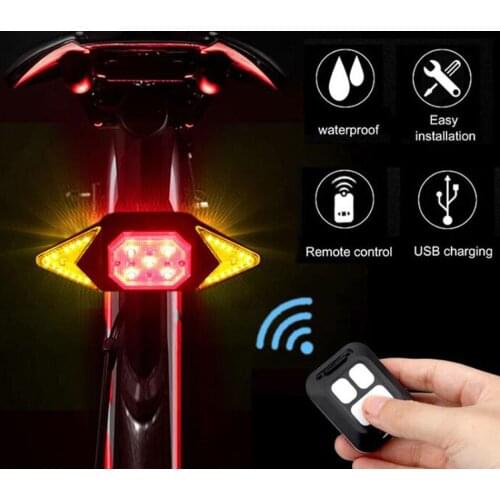 USB charging bike turn signal wireless remote mountain bike to ride bicycle taillights headlights light