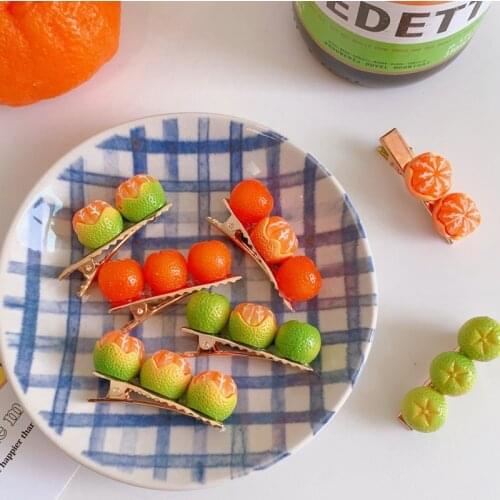 Orange Baby Grils Hair Clips Japan Korea Cute Women Kawaii Femme Cute Barrette Headband Hair Accessories Funny Mujer Hairpin