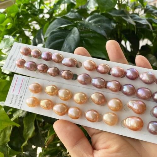 10-11mm 11-12mm 12-13mm 2pcs/lot china cultured irregular baroque pearl natural freshwater pearl for earrings jewelry making