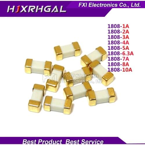 10PCS Gold foot 1808 125V 0451 SMD Fast blow Fuse 1A 2A 3A 4A 5A 6.3A 7A 8A 10A 0451 ultra-rapid fuses new original