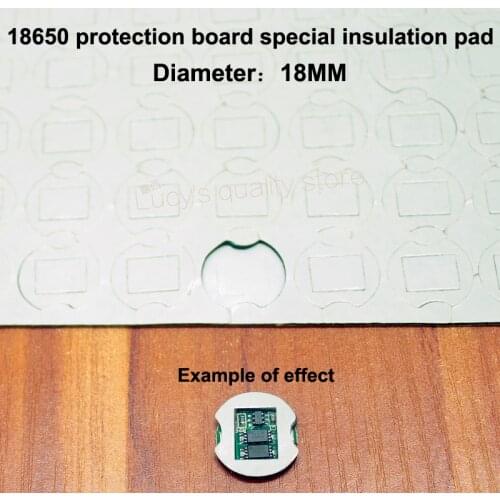 100pcs/lot 18650 lithium battery protection board self-adhesive insulation gasket rubber pad