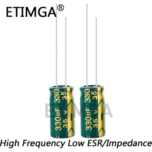 50PCS/LOT 35v 330UF Aluminum Electrolytic Capacitor Size 8*16mm 330UF35V 20