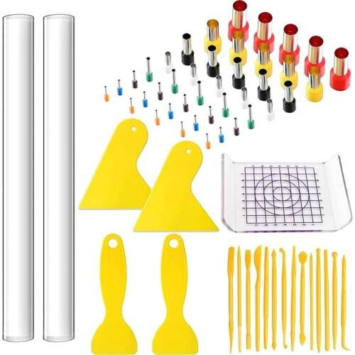 61 Piece Polymer Clay Tools Set Modelling Tool Set, Polymer Clay Cutter Acrylic Clay Roller Set For DIY Clay Crafts
