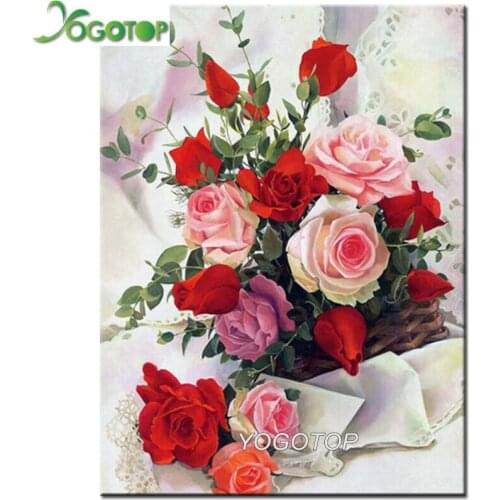 Diy Diamond Painting Full Drill Chinese Rose 5D Mosaic Sale Pictures Diamond Embroidery pink Flowers Wedding decoration YY2007
