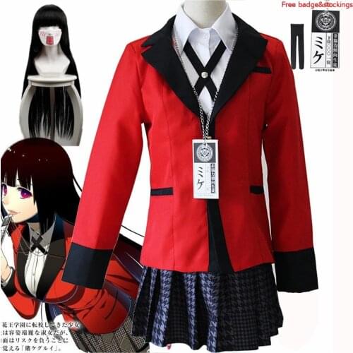 Jabami Yumeko Cosplay Shoes Kakegurui Compulsive Gambler Yumeko Jabami Cosplay Costume Halloween Woman Party Costumes and Wigs