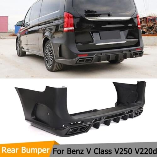 Rear Diffuser Lip Spoiler Bumper Guard for Mercedes-Benz V Class 2015 2016 2017 2018 2019 Rear Bumper Diffuser Lip