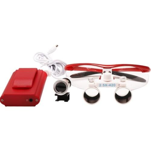 Binocular Dental Loupe-Lamp Headlight Surgical Magnifier Operation Surgery Magnification Longer Working Time Battery