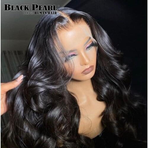 Black Pearl 8-34 Inches Ombre Human Hair Wig T1B/99J body wave Lace Front Human Hair Wigs 4X4 Closure Wig Remy Brazilian Hair