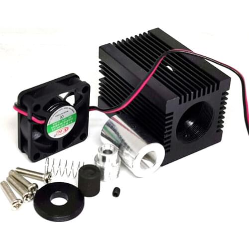 DIY 3350mm 5.6mm TO18 Laser Diode Housing Case w/405nm 450nm Glass Collimating Lens Cooling Heatsink Fan