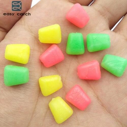 Easy Catch 50pcs Soft Carp Fishing Corn Baits Yellow Pink Green Artificial Floating Rubber Sweet Corn Carp Fishing Lures