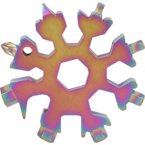 EDC Tool 18-in-1 multi-tool card combination Compact and portable outdoor products Snowflake EDC tool card