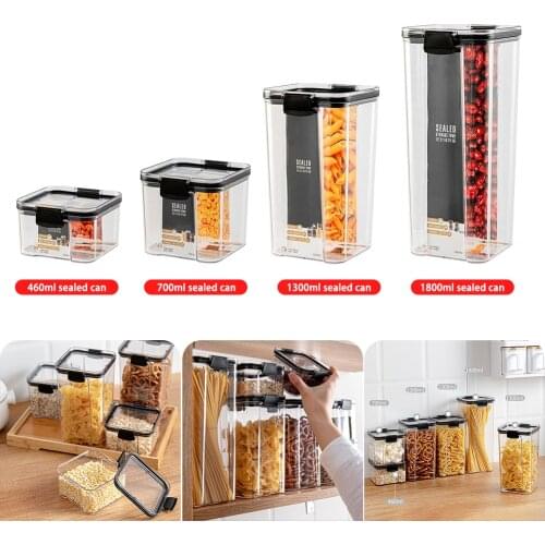 Food Storage Container Plastic Kitchen Refrigerator Noodle Box Multigrain Storage Tank Transparent Sealed Cans